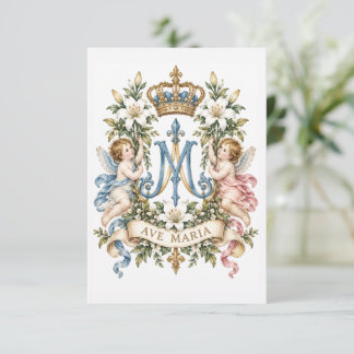 Oude Ave Maria katholieke trouwgebedkaart Kaart