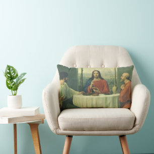 Oude avondmaaltijd in Emmaus met Jezus Christus Kussen