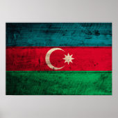 Oude Azerbeidzjan Vlag Poster (Voorkant)