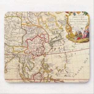 Oude Aziatische kaart - Sierlijke Franse titelcart Muismat