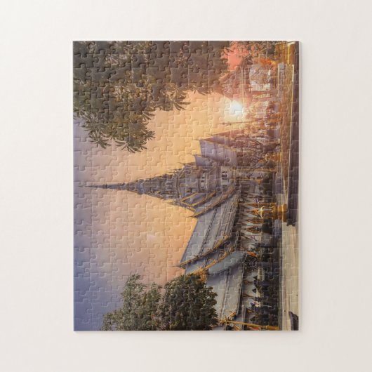 Oude Aziatische tempel Legpuzzel (Verticaal)