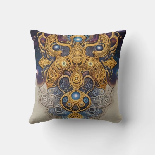 Oude Azteekse en Keltische Abstracte gemengde symb Kussen (Achterkant)