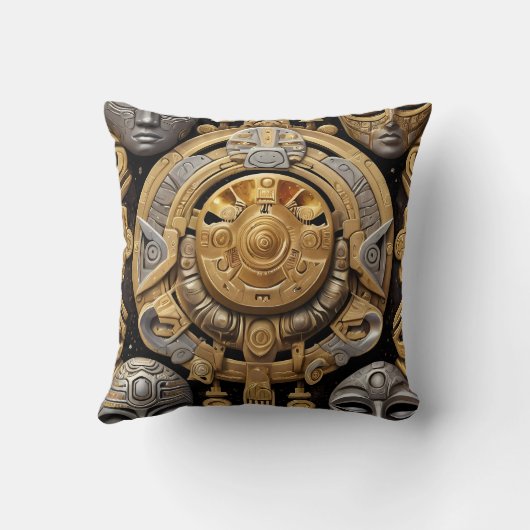 Oude Azteekse en Keltische Abstracte gemengde symb Kussen (Achterkant)