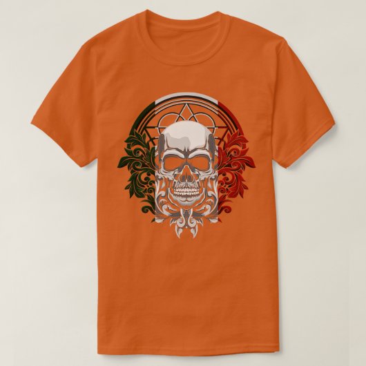 Oude Azteekse koning Mexicaanse schedel T-shirt (Design voorkant)
