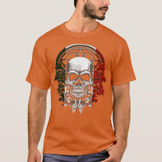 Oude Azteekse koning Mexicaanse schedel T-shirt