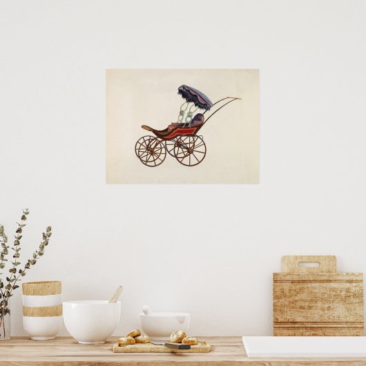 Oude Baby Buggy Poster (Keuken)
