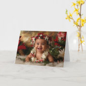 Oude Baby Kerstkaart Kaart (Gele Bloem)