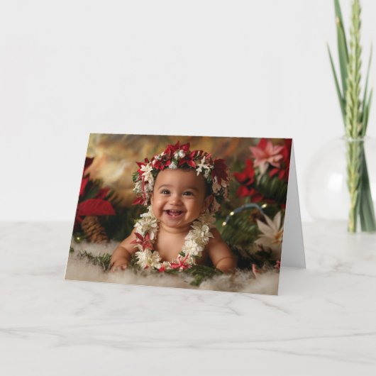 Oude Baby Kerstkaart Kaart (Voorkant)