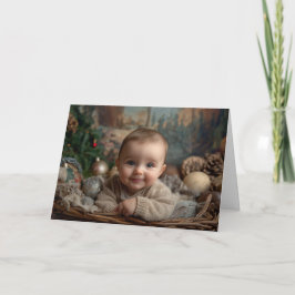 Oude Baby Kerstkaart Kaart