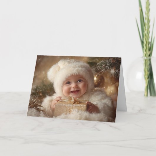 Oude Baby Kerstkaart Kaart (Voorkant)