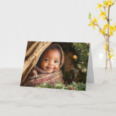 Oude Baby Kerstkaart Kaart (Gele Bloem)