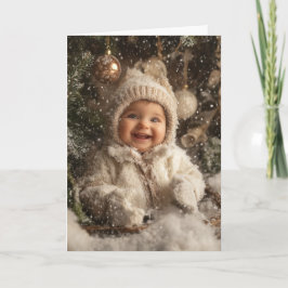 Oude Baby Kerstkaart Kaart
