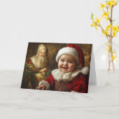 Oude Baby Kerstkaart Kaart (Gele Bloem)