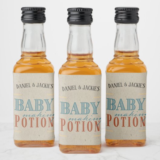 Oude baby makende toverdrank likeurfles etiket (Flessen)