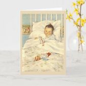 Oude baby wenskaart kaart (Gele Bloem)