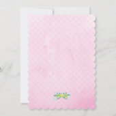 Oude babyschaap gezeten in gras roze uitnodiging (Achterkant)