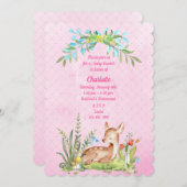 Oude babyschaap gezeten in gras roze uitnodiging (Voorkant / Achterkant)