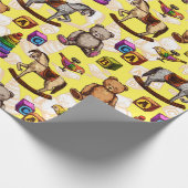 Oude babyspeelgoed cadeaupapier (Hoek)