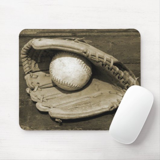 Oude Baeball Mit en Ball Muismat (Met muis)