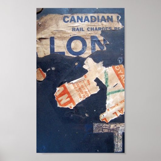 Oude Bagage Stickers Poster (Voorkant)