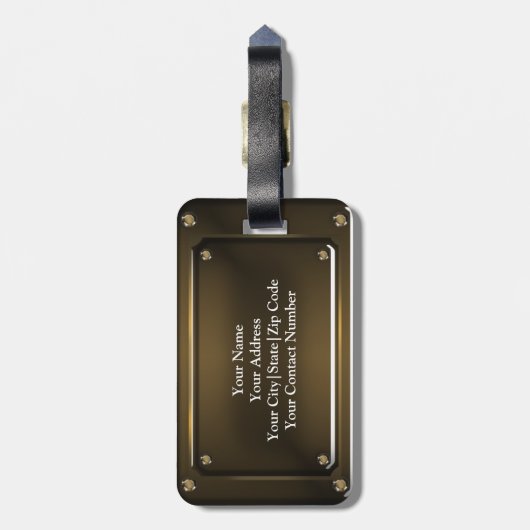 Oude Bagagelabel uit Bronze (gesimuleerd) (Achterkant verticaal)