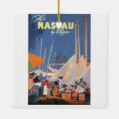 Oude Bahama reiskunst, vlieg naar Nassau met Clipp Keramisch Ornament (Achterkant)