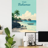 Oude Bahama's Reis Oude Illustratie Poster (Thuiskantoor)