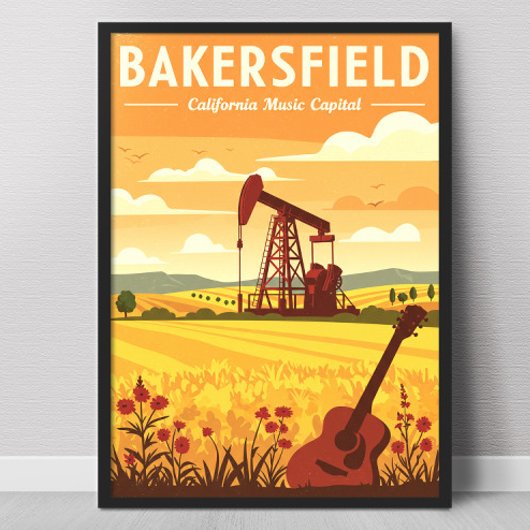 Oude Bakersfield Californië Poster