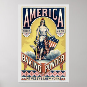 Oude bakpoederreclame uit het Victoriaanse tijdper Poster