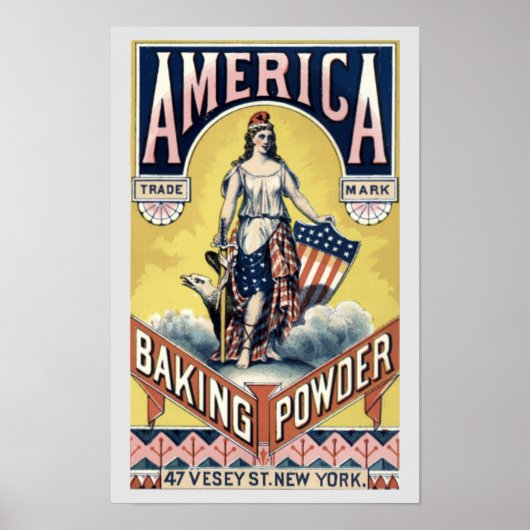 Oude bakpoederreclame uit het Victoriaanse tijdper Poster (Voorkant)