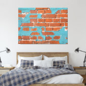 oude baksteen canvas afdruk (Insitu (Slaapkamer))