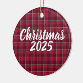Oude Baksteen en Cab Sav Geruite Kerstmis 2025 Keramisch Ornament (Links)