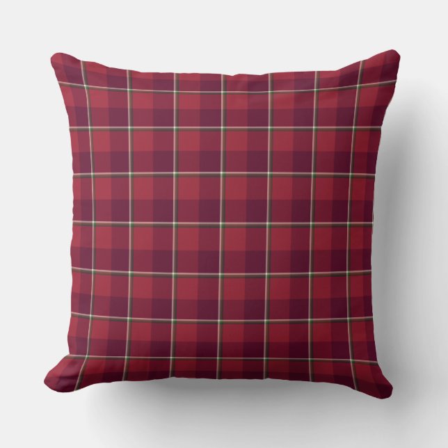 Oude Baksteen en Cab Sav Plaid Kussen (Voorkant)