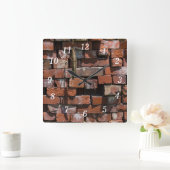 Oude Bakstenen Abstracte wandklok (Huis)