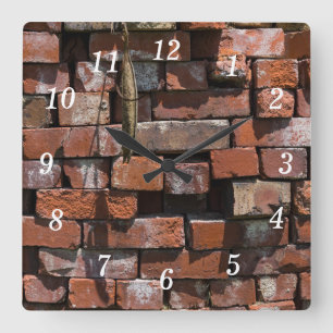 Oude Bakstenen Abstracte wandklok