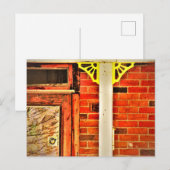 Oude bakstenen huis geel afgietsel boom reflecties briefkaart (Voorkant / Achterkant)