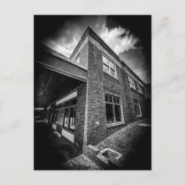 Oude bakstenen industrieel gebouw Zwart en Wit Briefkaart