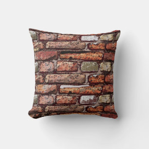 Oude bakstenen muur. Loft. Kussen
