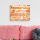 Oude bakstenen muur met afbladderende bekleding canvas afdruk (Insitu (Woonkamer))