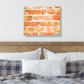 Oude bakstenen muur met afbladderende bekleding canvas afdruk (Insitu (Slaapkamer))