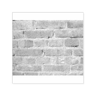 Oude bakstenen muur met afbladderende bekleding zelfinktende stempel