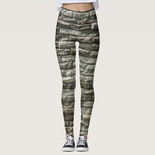 Oude bakstenen muur: noodlijdende textuur leggings (Voorkant)