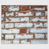 Oude  bakstenen wand met gestrooid wit gipsplaat cadeaupapier (Vlak)