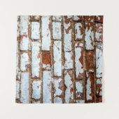 Oude bakstenen wand met gestrooid wit gipsplaat wandkleed (Voorkant (horizontaal))