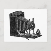 Oude balgcamera -  illustratie briefkaart (Voorkant)