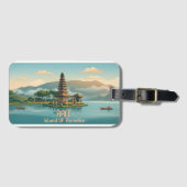Oude Bali Ulun Danu Beratan Meer Tempel Reis Bagagelabel (Voorkant (horizontaal))