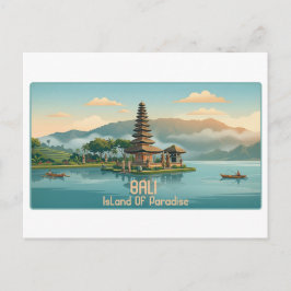 Oude Bali Ulun Danu Beratan Meer Tempel Reis Briefkaart