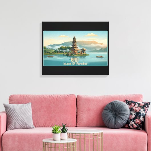 Oude Bali Ulun Danu Beratan Meer Tempel Reis Canvas Afdruk (Insitu (Woonkamer))