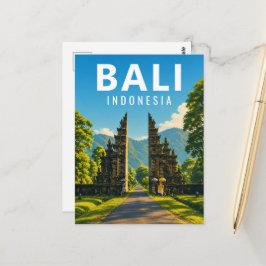 Oude Balinese ansichtkaart – Handara Gate Briefkaart