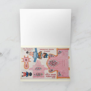 Oude Ballerina papieren pop kunstkaart Kaart